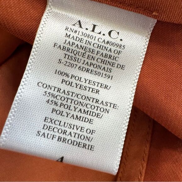 A.L.C. Talia Crochet Satin Midi Dress‎ Size 4 Terracotta Sleeveless $695 - Picture 10 of 13